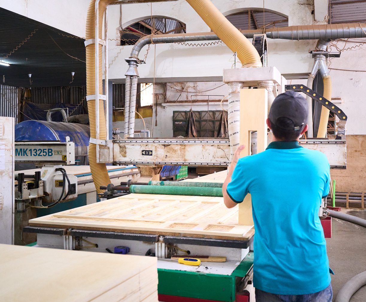 CNC cutting of plywood sofa components