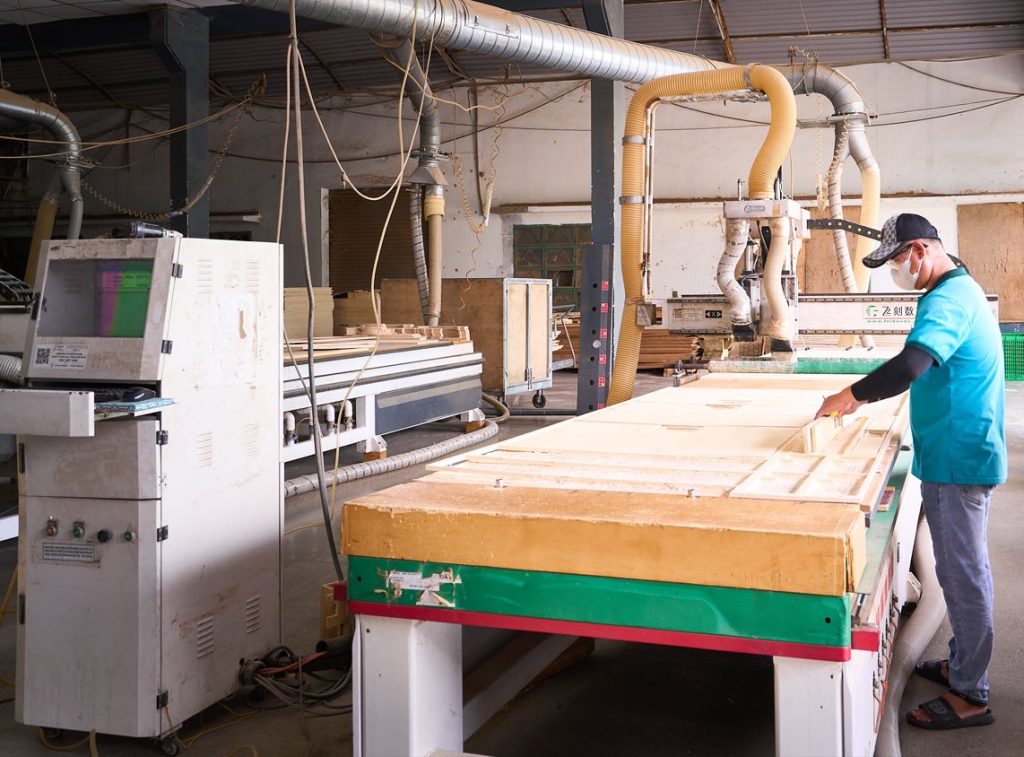 CNC router cutting sofa frame parts