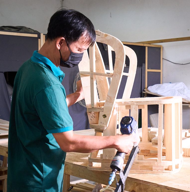 Sofa sample frame making in R&D