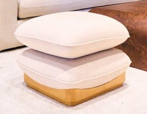Upholstered pouf ottoman by THG