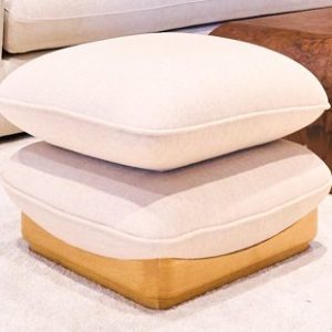 Upholstered pouf ottoman by THG